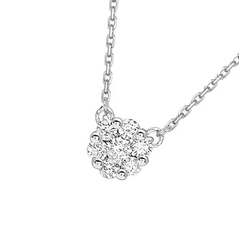 Women's necklace - Gold 18 Carats - Diamond 0,15 Carats - Length: 42 cm