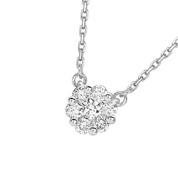 Women's necklace - Gold 18 Carats - Diamond 0,2 Carats - Length: 42 cm