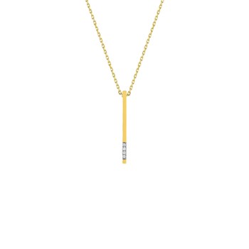 Women's necklace - Gold 18 Carats - Diamond 0,01 Carats - Length: 42 cm