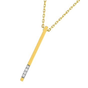 Women's necklace - Gold 18 Carats - Diamond 0,01 Carats - Length: 42 cm