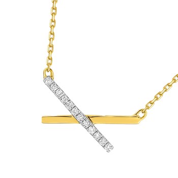 Women's necklace - Gold 18 Carats - Diamond 0,04 Carats - Length: 42 cm