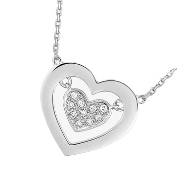 Women's necklace - Gold 18 Carats - Diamond 0,05 Carats - Length: 42 cm