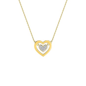 Women's necklace - Gold 18 Carats - Diamond 0,05 Carats - Length: 42 cm