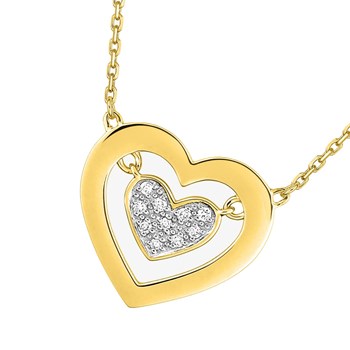 Women's necklace - Gold 18 Carats - Diamond 0,05 Carats - Length: 42 cm