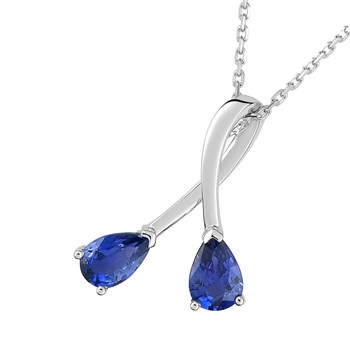 Woman's necklace - sapphire - 18-carat gold - Length: 42 cm