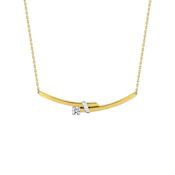 Women's necklace - Zirconium oxide - 18-carat gold - Length: 42 cm