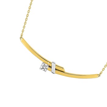Women's necklace - Zirconium oxide - 18-carat gold - Length: 42 cm