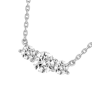 Women's necklace - Zirconium oxide - 18-carat gold - Length: 42 cm