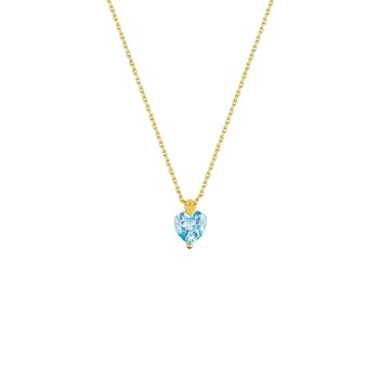 Woman's necklace - topaz - 18 carat gold - Length: 42 cm