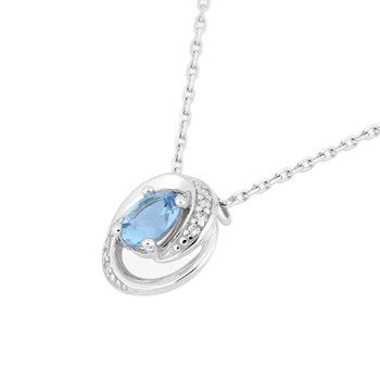 Woman's necklace - topaz - 18 carat gold - Length: 42 cm