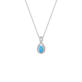 Woman's necklace - topaz - 18 carat gold - Length: 42 cm