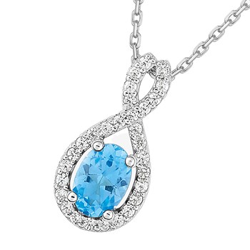 Woman's necklace - topaz - 18 carat gold - Length: 42 cm