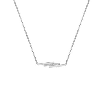 Women's necklace - Gold 18 Carats - Diamond 0,05 Carats - Length: 42 cm