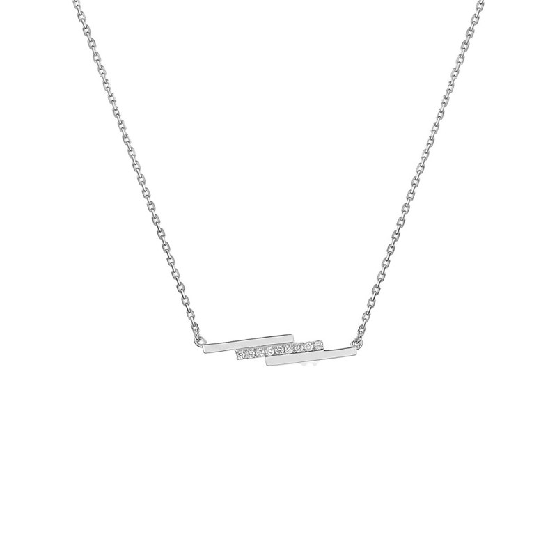 Collier Femme - Or 18 Carats - Diamant 0,05 Carats - Longueur : 42 cm