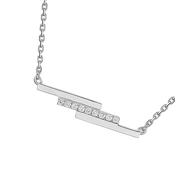 Women's necklace - Gold 18 Carats - Diamond 0,05 Carats - Length: 42 cm