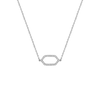 Women's necklace - Gold 18 Carats - Diamond 0,16 Carats - Length: 42 cm