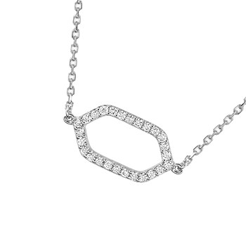 Women's necklace - Gold 18 Carats - Diamond 0,16 Carats - Length: 42 cm