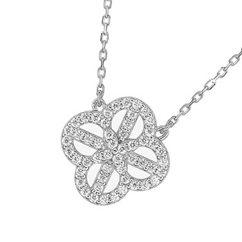 Women's necklace - Gold 18 Carats - Diamond 0,21 Carats - Length: 42 cm