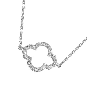 Women's necklace - Gold 18 Carats - Diamond 0,16 Carats - Length: 42 cm