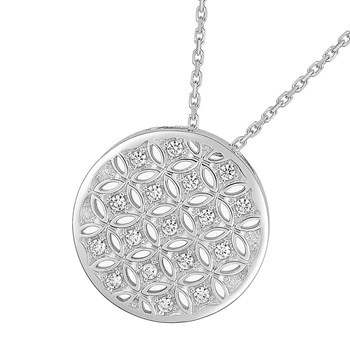 Women's necklace - Gold 18 Carats - Diamond 0,14 Carats - Length: 42 cm