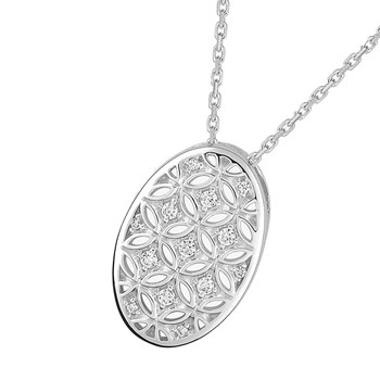 Women's necklace - Gold 18 Carats - Diamond 0,08 Carats - Length: 42 cm