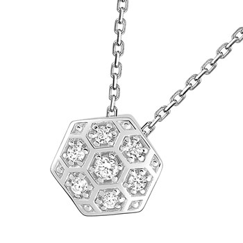 Women's necklace - Gold 18 Carats - Diamond 0,11 Carats - Length: 42 cm