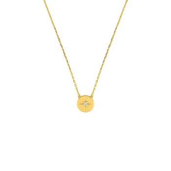 Women's necklace - Zirconium oxide - 18-carat gold - Length: 42 cm