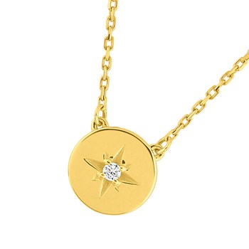 Women's necklace - Zirconium oxide - 18-carat gold - Length: 42 cm