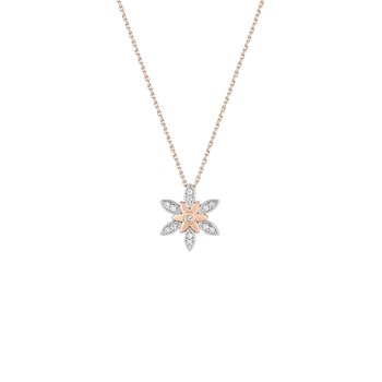 Women's necklace - Gold 18 Carats - Diamond 0,08 Carats - Length: 42 cm
