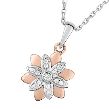 Women's necklace - Gold 18 Carats - Diamond 0,05 Carats - Length: 42 cm