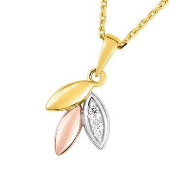 Women's necklace - Gold 18 Carats - Diamond 0,02 Carats - Length: 42 cm