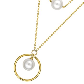 Women's necklace - pearl - 18 carat gold - Length: 42 cm