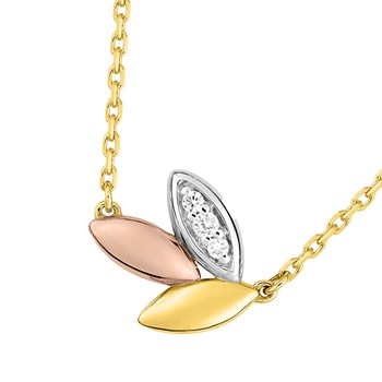 Women's necklace - Gold 18 Carats - Diamond 0,02 Carats - Length: 42 cm