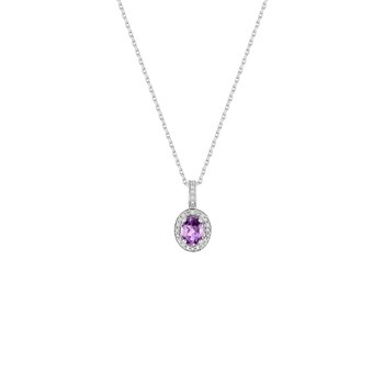 Women's necklace - amethyst - 18 carat gold - Length: 42 cm