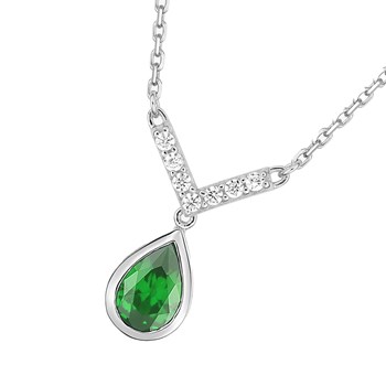 Women's necklace - Gold 18 Carats - Diamond 0,06 Carats - Length: 42 cm