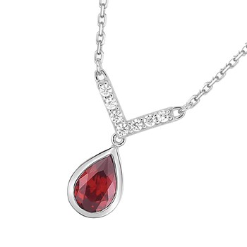 Women's necklace - Gold 18 Carats - Diamond 0,06 Carats - Length: 42 cm