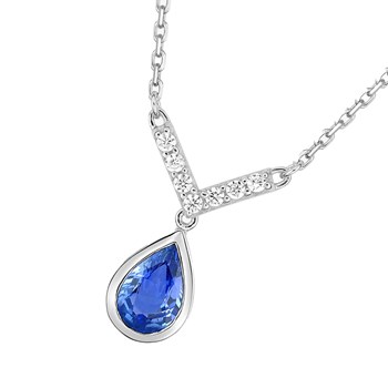 Women's necklace - Gold 18 Carats - Diamond 0,06 Carats - Length: 42 cm