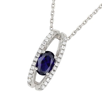 Women's necklace - Gold 18 Carats - Diamond 0,1 Carats - Length: 42 cm