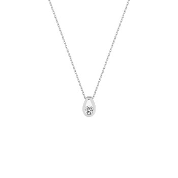 Women's necklace - Gold 18 Carats - Diamond 0,15 Carats - Length: 42 cm