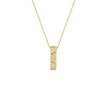 Women's necklace - Gold 18 Carats - Diamond 0,08 Carats - Length: 42 cm