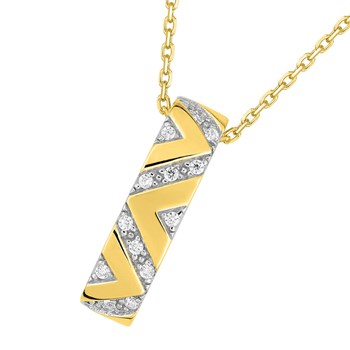 Women's necklace - Gold 18 Carats - Diamond 0,08 Carats - Length: 42 cm