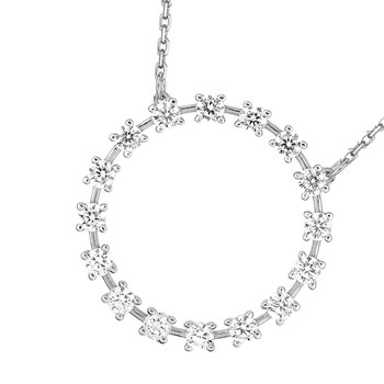 Women's necklace - Zirconium oxide - 18-carat gold - Length: 42 cm