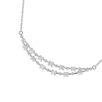 Women's necklace - Zirconium oxide - 18-carat gold - Length: 42 cm