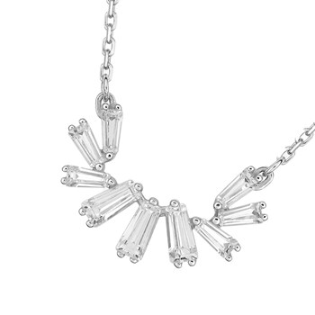 Women's necklace - Zirconium oxide - 18-carat gold - Length: 42 cm