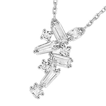 Women's necklace - Zirconium oxide - 18-carat gold - Length: 42 cm