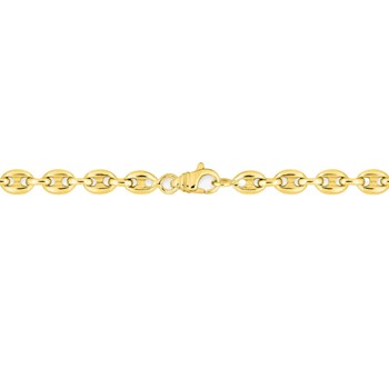 18 cm Mixed Bracelet - Coffee Bean - 18 Carat Gold - Width 4.5 mm