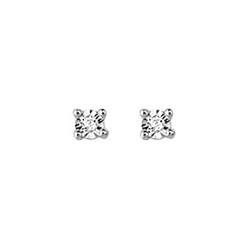 Boucles d'oreilles Femme - Or 9 Carats - Diamant 0,01 Carats