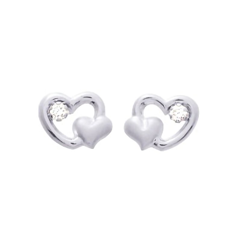 Boucles d'oreilles enfant - Oxyde de zirconium - Or 9 Carats