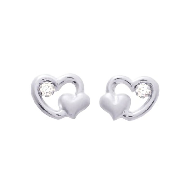 Boucles d'oreilles femme - Oxyde de zirconium - Or 9 Carats