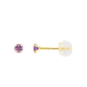 Boucles d'oreilles femme - améthyste - Or 9 Carats